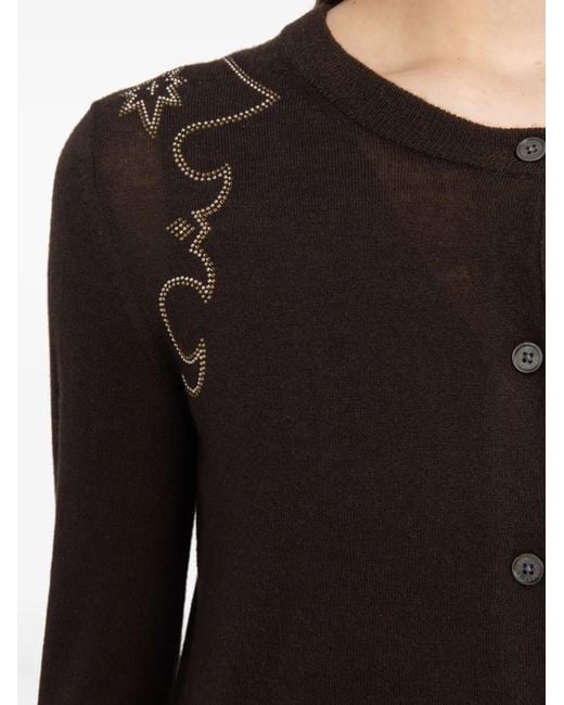 Zadig & Voltaire Black Embellished Cashmere Cardigan