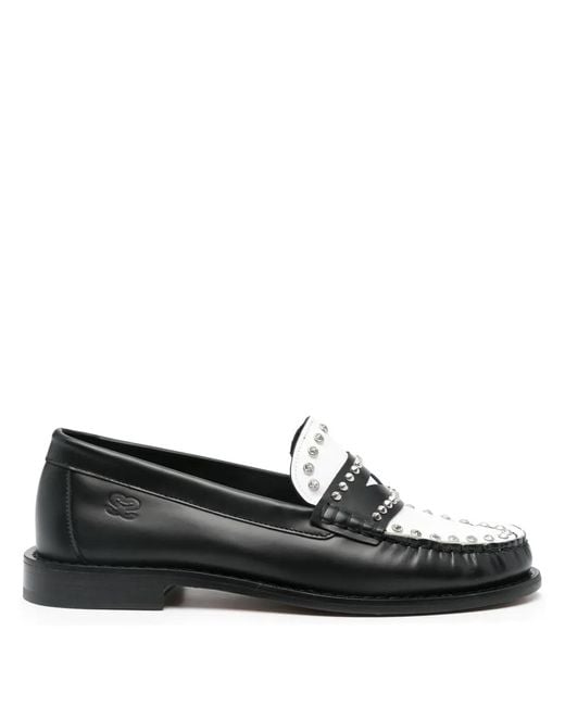 Sandro Black Two-Tone Leather Loafers
