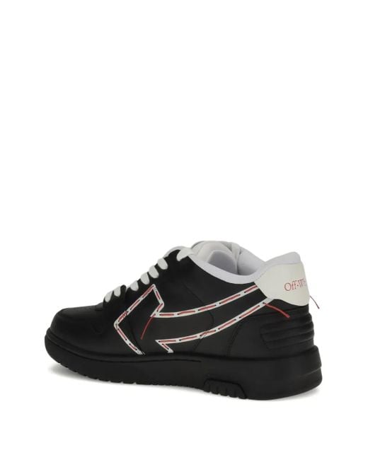Off-White c/o Virgil Abloh Black Arrow-Detail Leather Sneakers for men