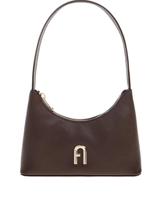 Furla Diamond レザーショルダーバッグ ミニ Brown
