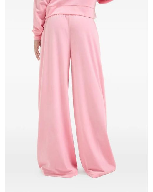 Juicy Couture Pink Diamanté Velour-Texture Track Pants