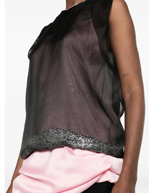 JULIE KEGELS Black Sequin-Embellished Top