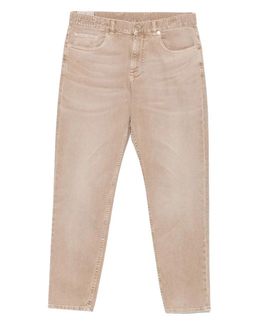 Jeans Con Design A Cinque Tasche di Eleventy in Natural da Uomo