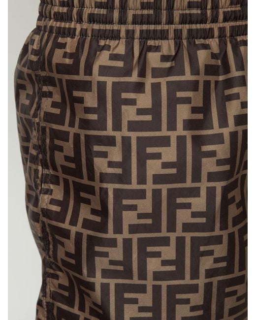 Fendi Zwembroek Met Ff Logo in het Brown voor heren