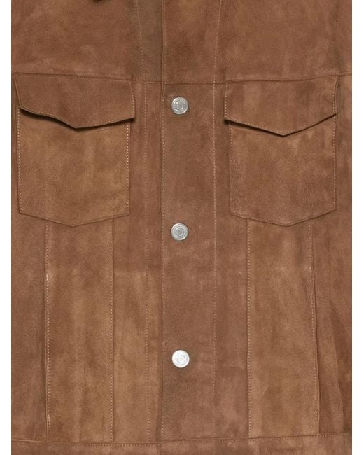 AMI Brown Snap-Button Flap-Pocket Jacket