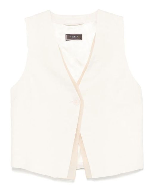 Peserico Linen Waistcoat White