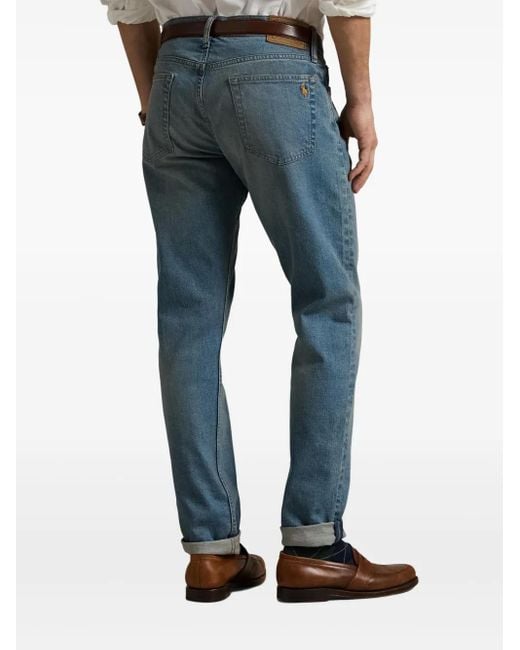 Polo Ralph Lauren Blue Embroidered Pony Tapered Jeans for men