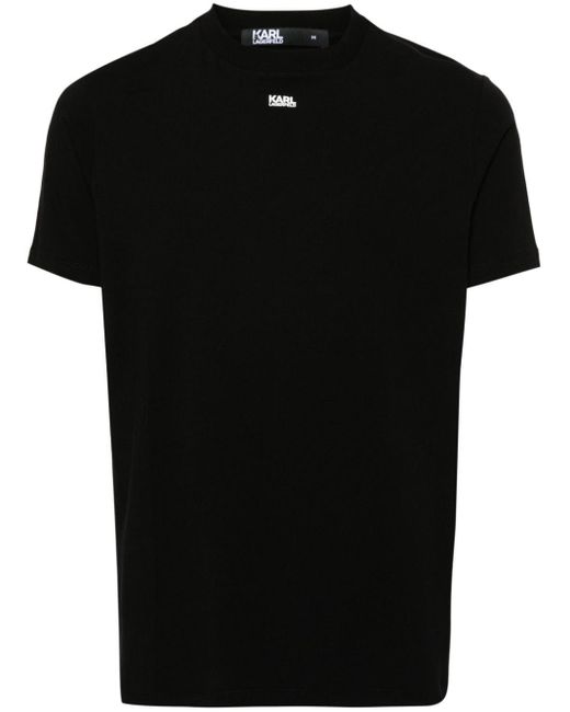 メンズ Karl Lagerfeld ロゴテープ Tシャツ Black