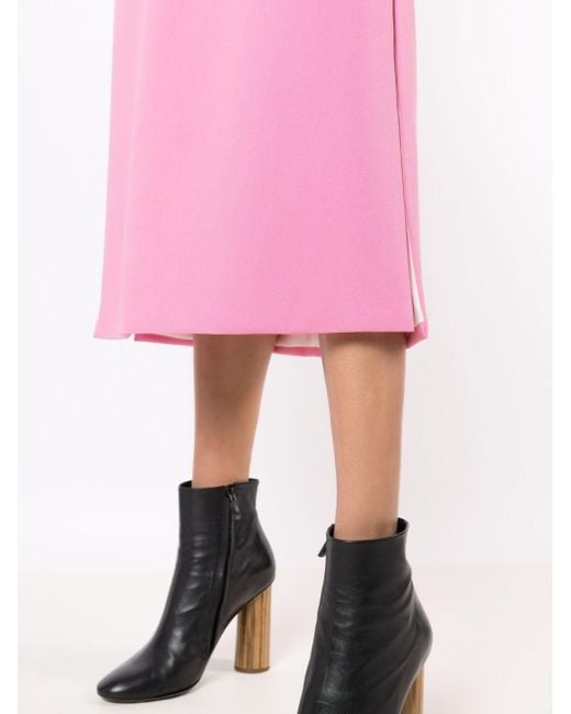 Olympiah Pink Fenda Side-slit Midi Skirt