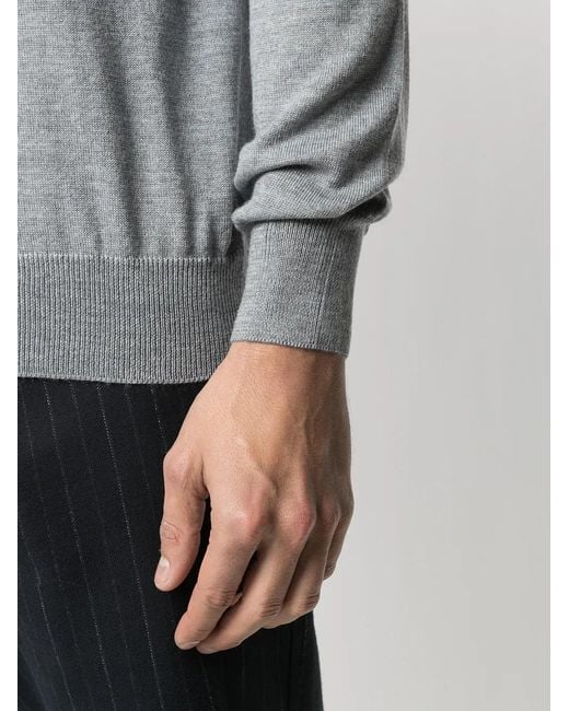 D4.0 Gray Virgin Wool Crew-Neck Jumper for men