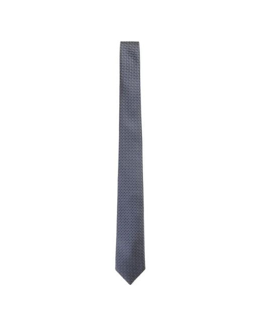 Brioni White Geometric-Pattern Silk Tie for men