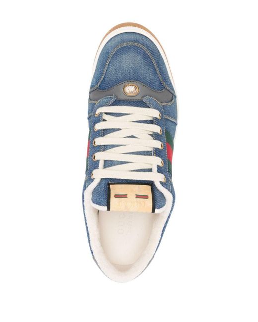 Sneakers Screener denim di Gucci in Blue da Uomo