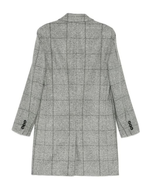 Boss Gray Checked Buttoned Coat for men