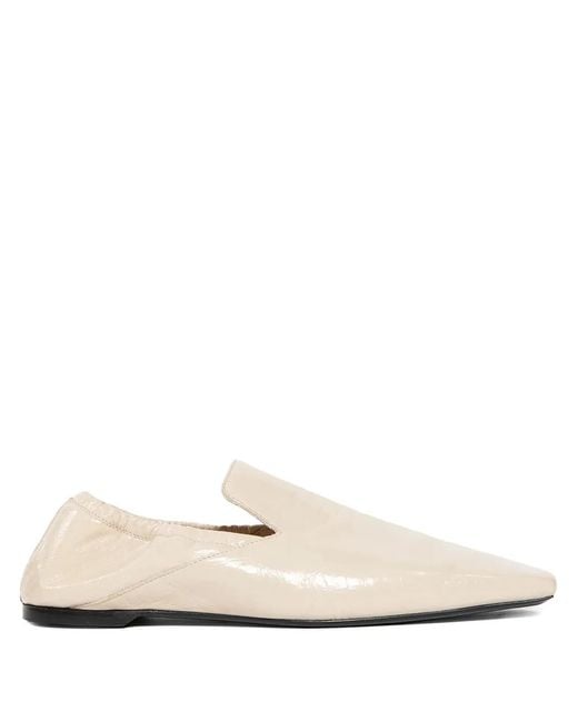 Totême  White Elasticated-Back Leather Loafers