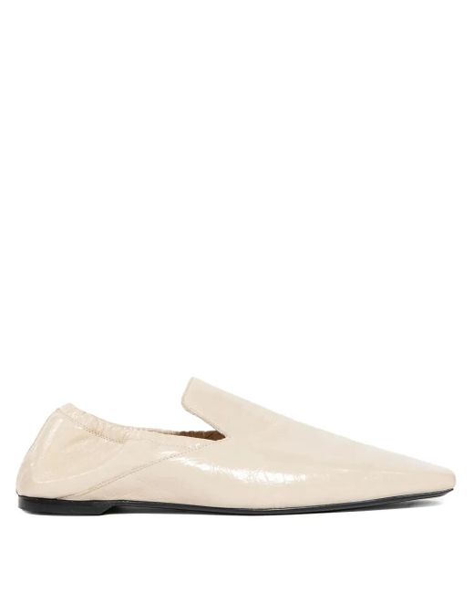 Totême  White Elasticated-Back Leather Loafers