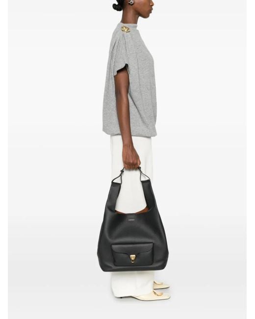 Coccinelle Black Beat Flap-Pocket Shoulder Bag