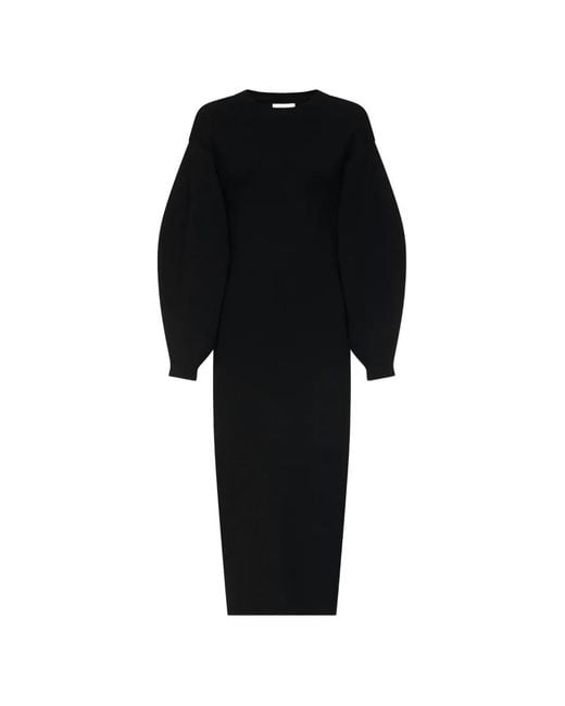 Loulou de Saison Black Elena Knitted Long-Sleeve Dress