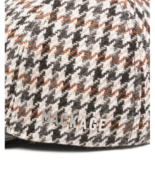 Mackage White Houndstooth Cap