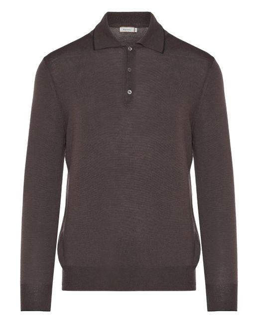 Canali Poloshirt Van Wolblend in het Brown voor heren