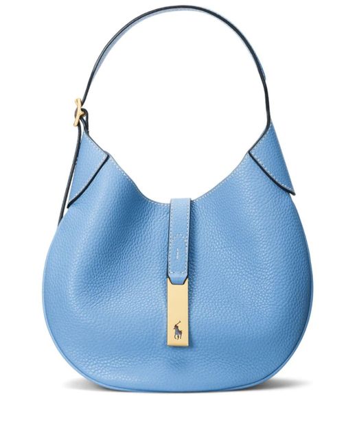 Polo Ralph Lauren Blue Small Logo-charm Leather Shoulder Bag