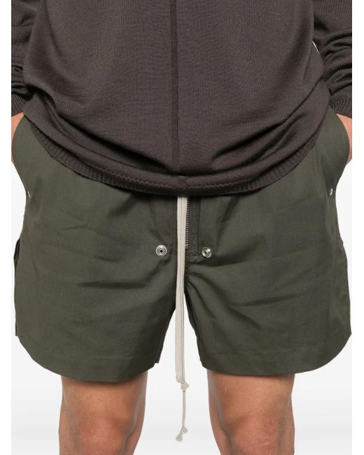 Rick Owens Shorts Met Trekkoord En Ritssluiting in het Green voor heren
