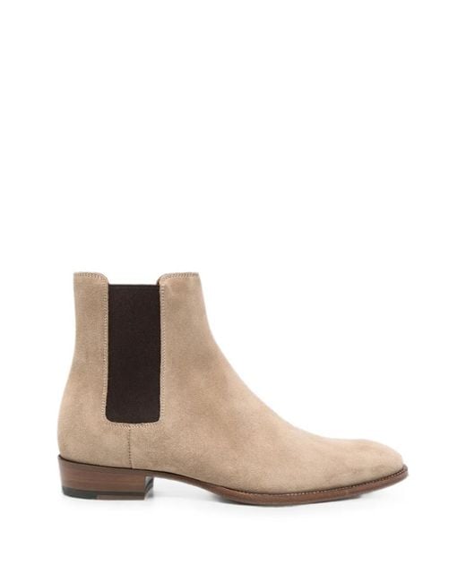 Saint Laurent Natural Suede Chelsea Boots for men