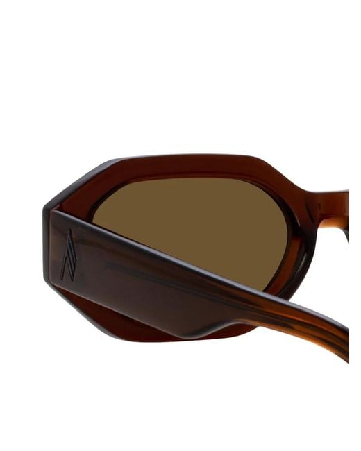 Linda Farrow Brown X The Attico Irene Geometric-Frame Sunglasses