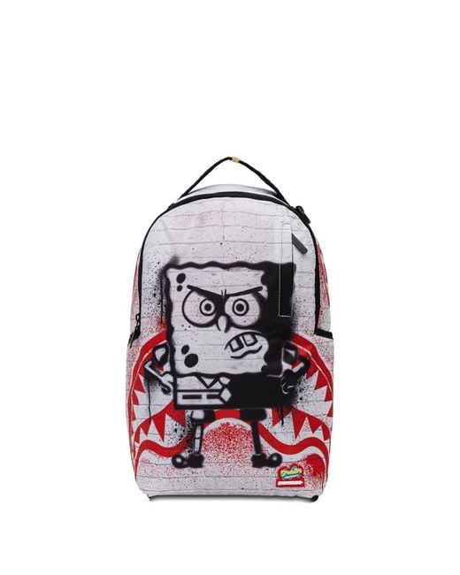 Sprayground White Spongebob-Print Backpack