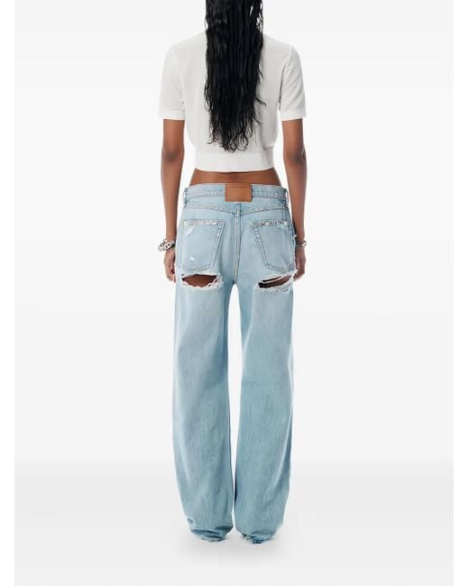 Alexander Wang White Short-Sleeved Cropped Top