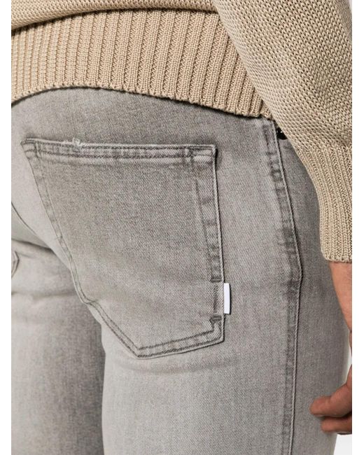 PT Torino Gray Mid-Rise Slim-Fit Jeans for men