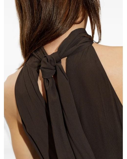 Samsøe & Samsøe White Halterneck Tie-Fastening Dress