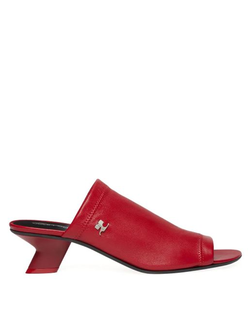 Courreges Red Wet Stretch Mules