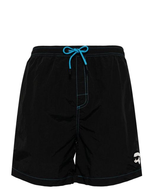 Karl Lagerfeld Black Ikonik 2 Swim Shorts for men
