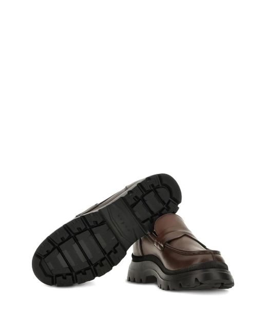 Hogan Brown Round-Toe Loafers for men