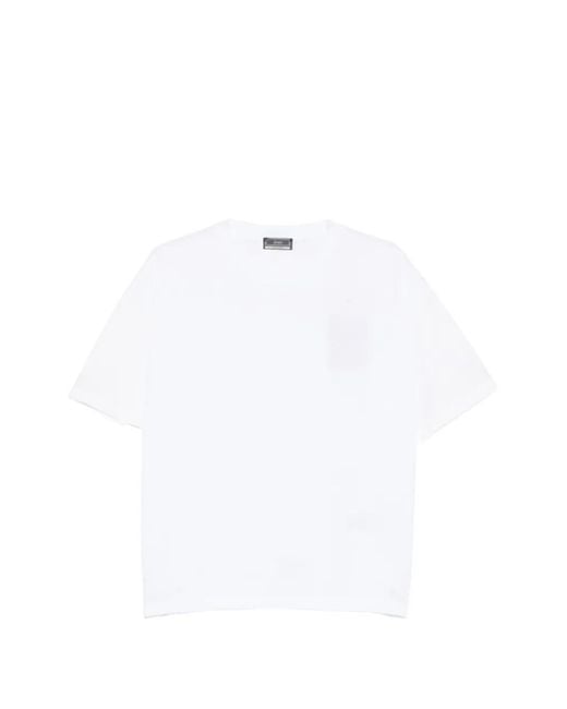 Herno White Drawstring-Hem T-Shirt