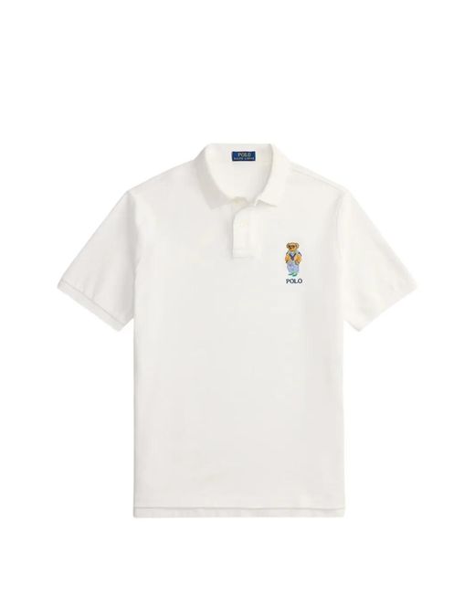 Polo Ralph Lauren White Polo Bear Polo Shirt for men