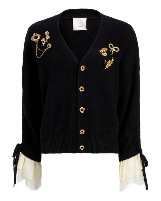 Cinq À Sept Black Brooches Atlas Cardigan