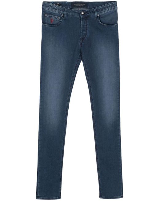 Hand Picked Halbhohe Slim-Fit-Jeans in Blue für Herren