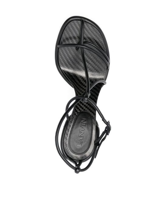 Lanvin Black Straplight Leather Sandals