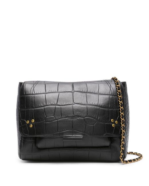 Jérôme Dreyfuss Black Medium Lulu Leather Crossbody Bag