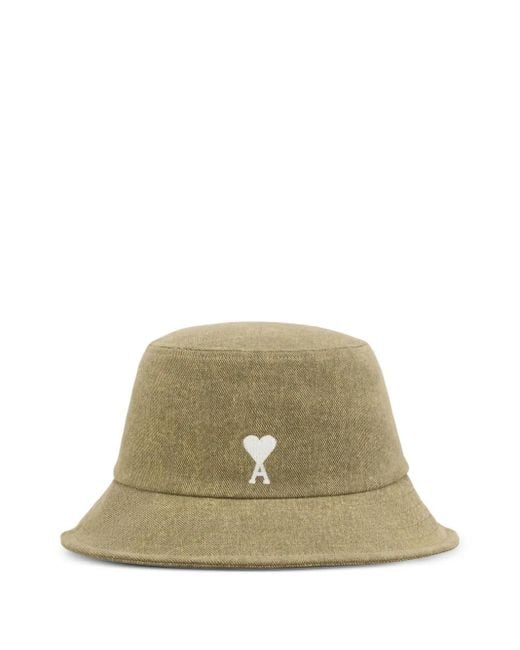 Cappello Bucket Con Ricamo Ami De Coeur di AMI in Green