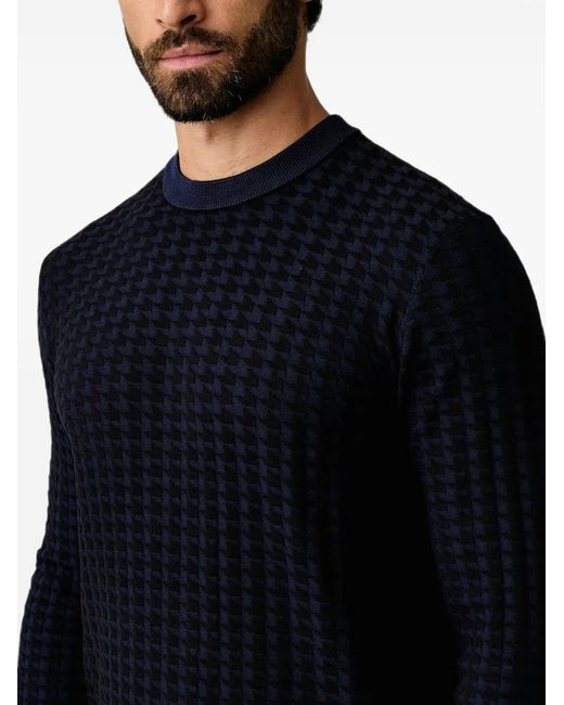 ARMANI EXCHANGE Black Geometric-Patterned Sweater for men