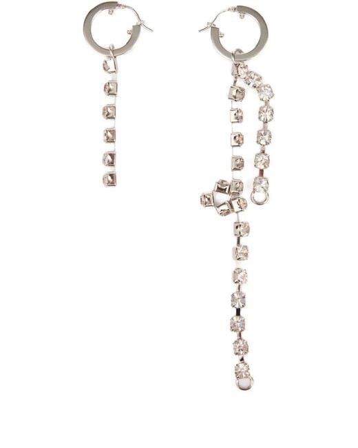 MM6 by Maison Margiela White Polish-Finish Drop Earrings