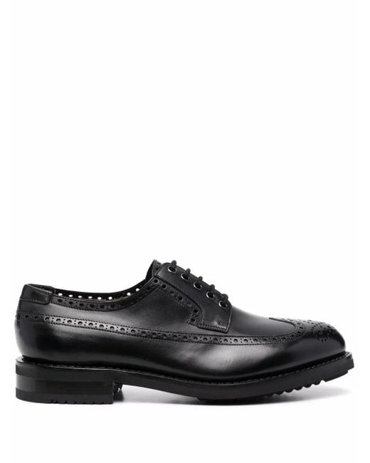 Ferragamo Black Marcus Perforated Brogues for men