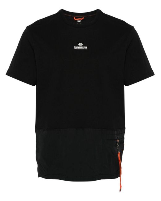 Parajumpers Black Clint Panelled T-shirt for men