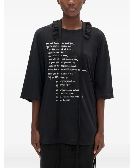 Ann Demeulemeester Black Agapi T-Shirt
