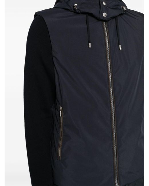 Moorer Blue Contrasting Hooded Jacket for men