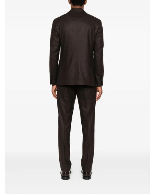 Lardini Black Pinstripe Double-Breasted Suit for men