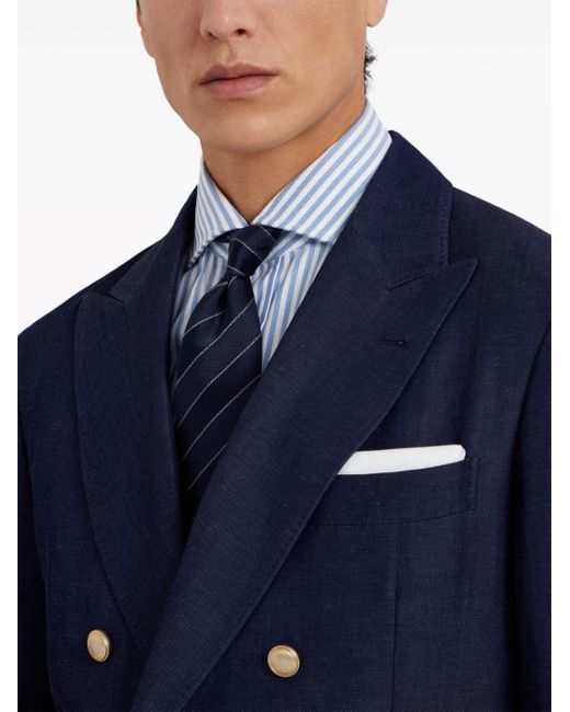 Brunello Cucinelli Gestreifte Krawatte aus Seide in Blau für Herren | Lyst  DE
