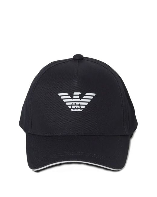 Giorgio Armani Blue Logo Baseball Cap for men